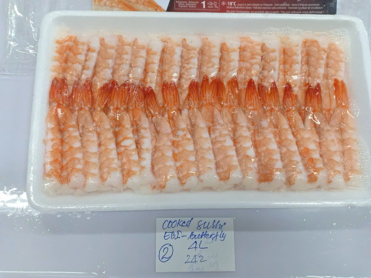 Cooked sushi ebi butterfly, 4L